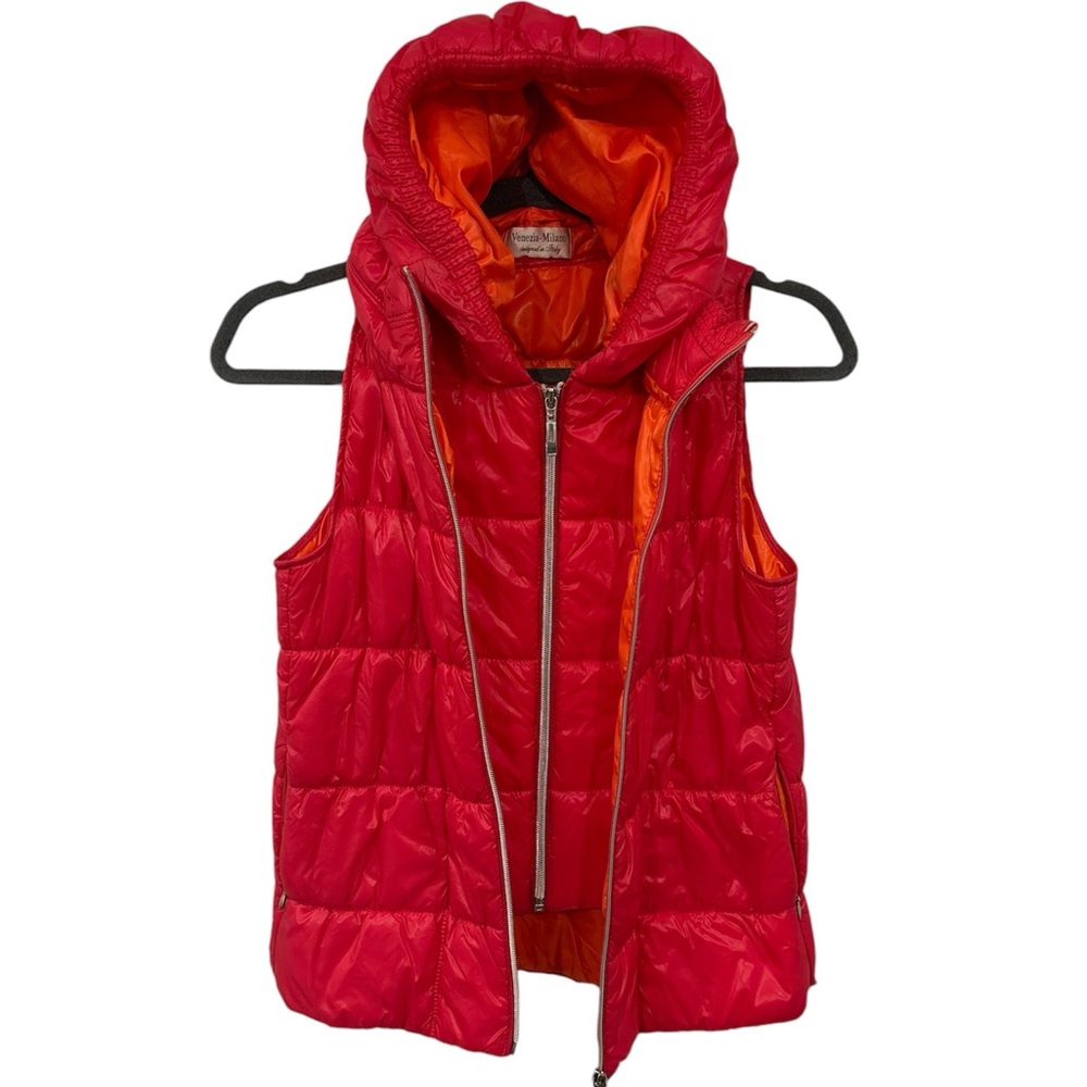 Lightweight pink and orange puffer vest